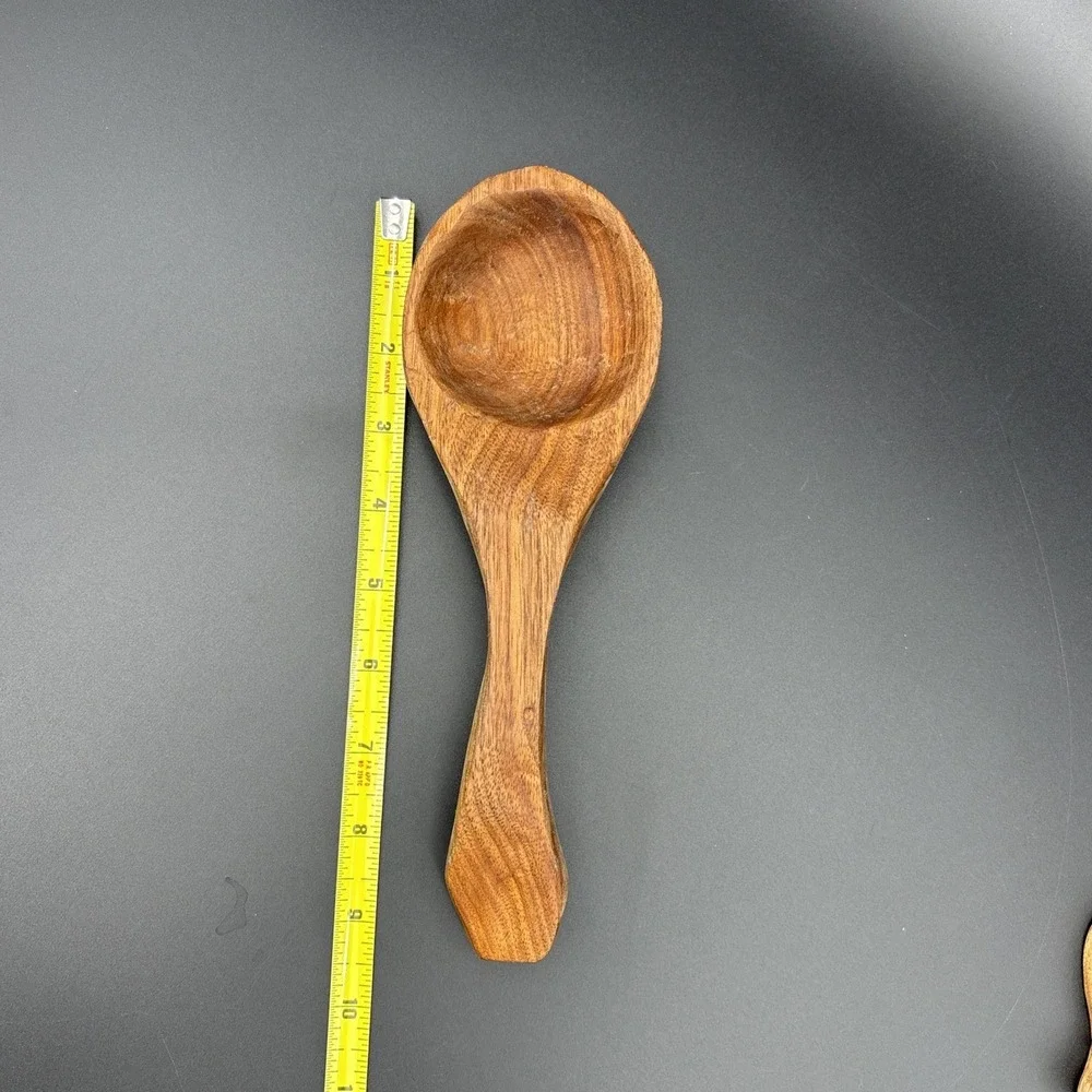 Lot of 3 Hand-Carved Artisan Wooden Spoons - Walnut, Cherry & Maple Unique